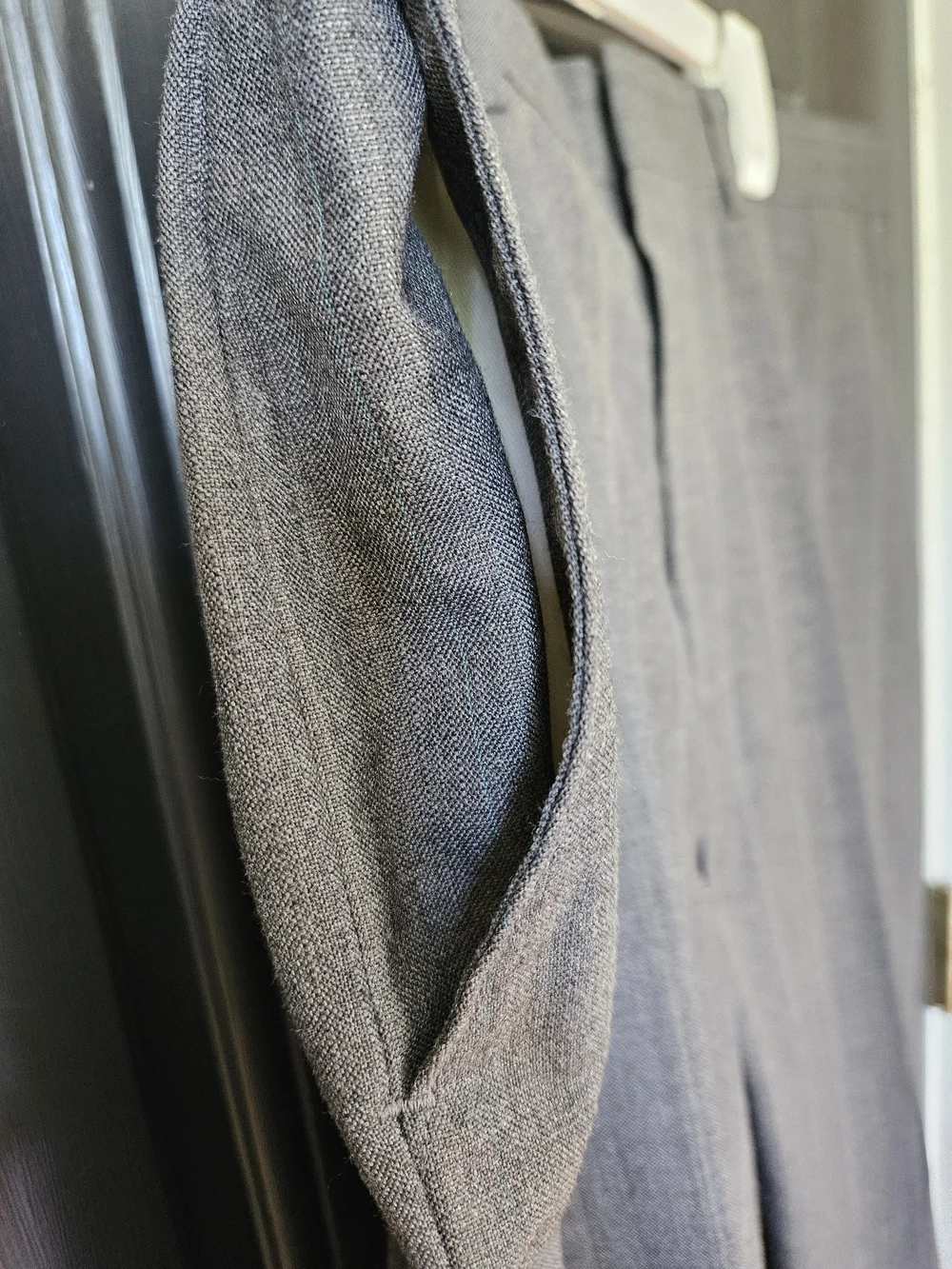 Haggar Gray Pinstripe Suit Jacket - Tailored Two-Button Blazer